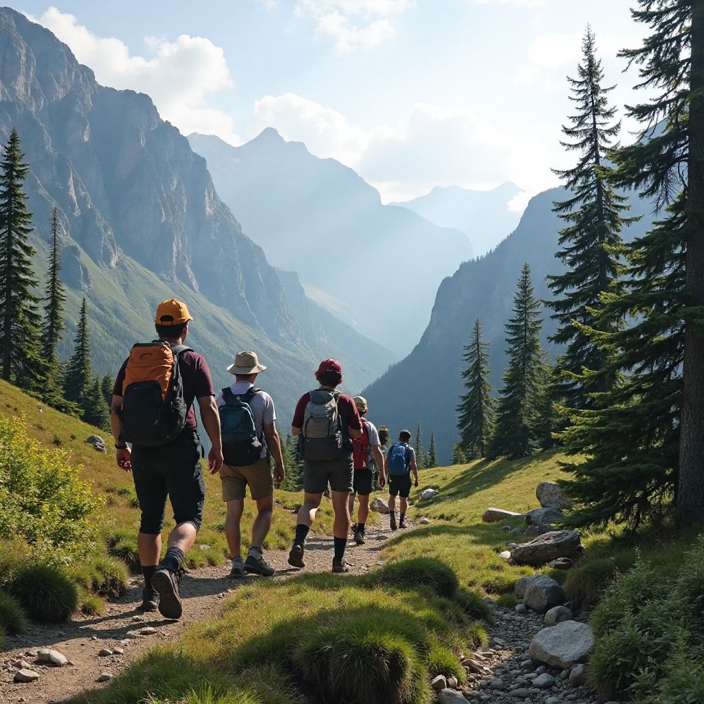 TrailNorth Adventures team leading group through Canadian wilderness